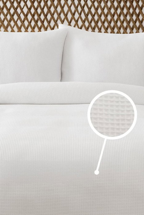 L'essentiel linge de maison Juego de cama de piqué Waffle - Blanco